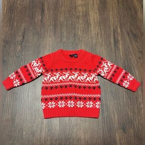 EUC Janie & Jack boys 6-12M reindeer sweater